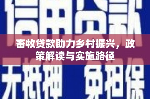博湖畜牧贷款助力乡村振兴，政策解读与实施路径