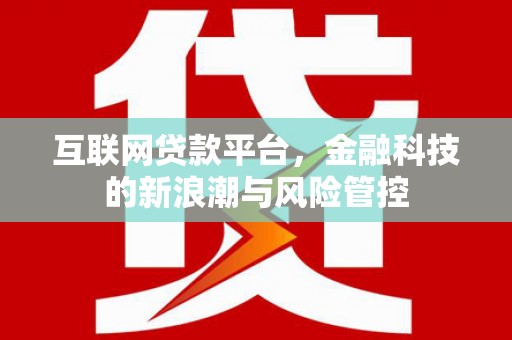 博湖互联网贷款平台，金融科技的新浪潮与风险管控
