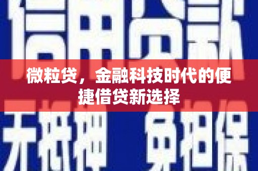 博湖微粒贷，金融科技时代的便捷借贷新选择